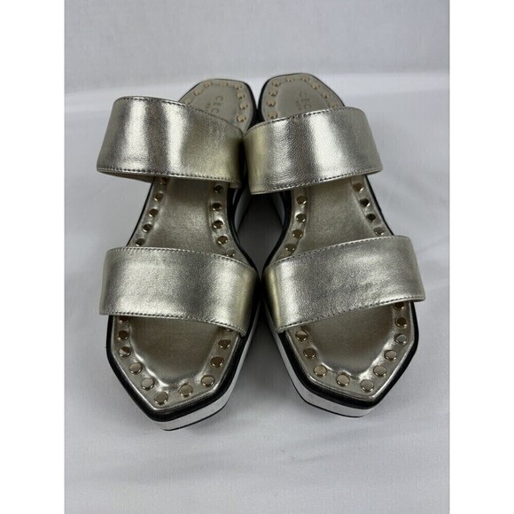 Cecelia New York Beecher Platform Sandal Metallic Gold Leather 7.5 M - Picture 3 of 8